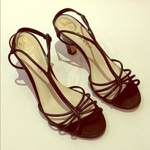 Delman T-Strap Sandal Heel